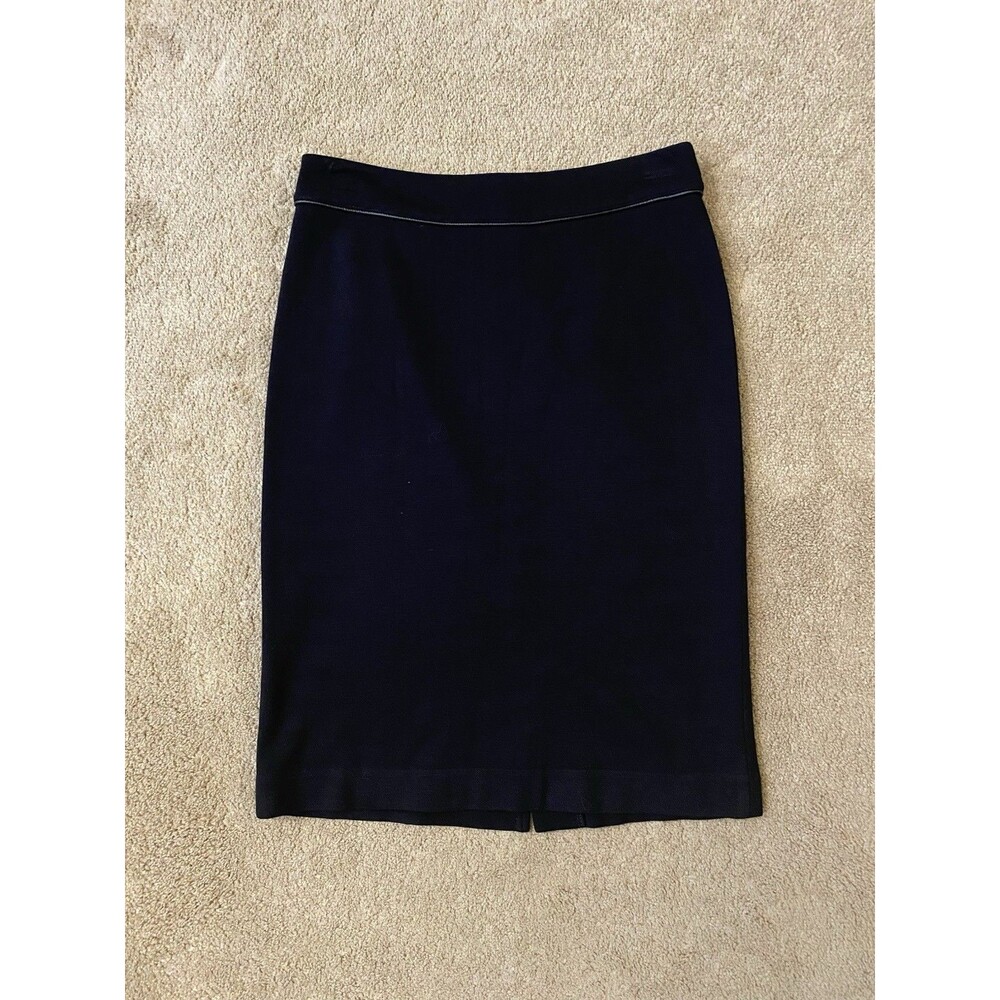 Kate Hill Black Pencil Skirt Minimalist Staple  Preppy Chic Women’s Size 2